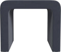 HomePop Modern Arch Velvet Ottoman Home Décor|Ottoman for Living Room & Bedroom - Steel Blue Velvet