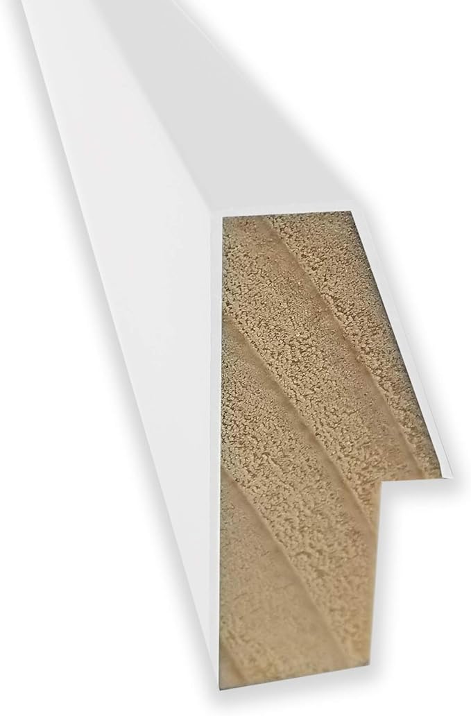Amanti Art White Bathroom Mirror for Over Sink, 25x19 Lucie White Rectangle Vanity Mirror, Medium Modern Wood Frame, Hangs Horizonally and Vertically, Bathroom Wall Decor, Beveled Edge from WI, USA