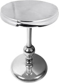 CLEENTABLE Pedestal Round Side Table- Lightweight Metal Table for Farmhouse,Indoor/Outdoor Nightstand for Living Room, Bedroom, Corners, Office - Modern Design, Easy Assembly 21" (Silver)