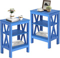 VECELO Modern Nightstands X-Design Side End Table Night Stand with Storage Shelf for Bedroom,Living Room,