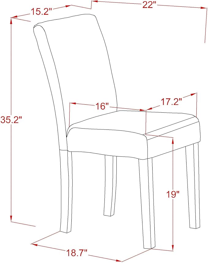 East West Furniture X627AB624-9 9 Piece Dining Set Includes a Rectangle Dining Room Table with X-Legs and 8 Black Color Linen Fabric Upholstered Parson Chairs, 40x72 Inch, Multi-Color