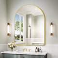 Arched Bathroom Mirror, 30"x40" Gold Arched Mirror for Bathroom, Wall Mounted Mirror, Gold Vanity Wall Mirror w/Metal Frame for Bedroom, Entryway, Living Room, Vertically Hanging or Leaning Against