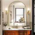 Arch Bathroom Mirror, 36x48 Inch - Wall Mounted Vanity Mirror with Aluminum Alloy Frame - Ideal for Living Room, Bedroom, Bathroom, and Entryway, Hanging or Leaning, Gold
