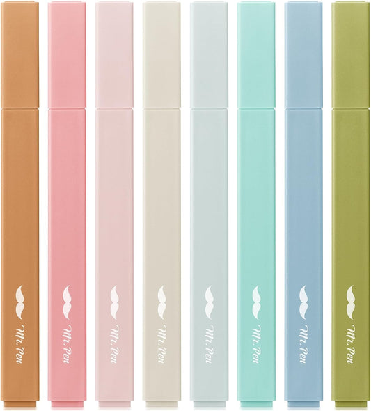 Mr. Pen- Aesthetic Highlighters, 8 Pack, Chisel Tip, Natural Earth, Cute Highlighters Assorted Colors