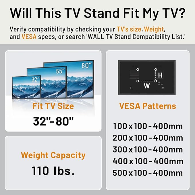 WALL V5 High Type | Minimalist Rolling TV Stand for 32–80 Inch | Walnut | Portable, Space Saving, Height Adjustable, No Drill | for Living Room and Bedroom | Japanese Design & Engineering