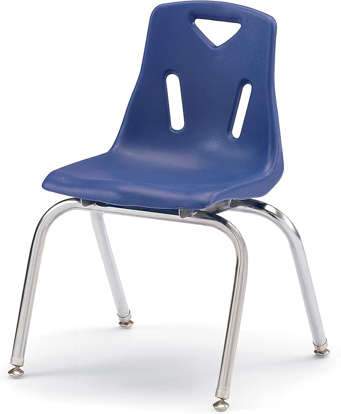 Berries Jonti-Craft 8146JC6003 Stacking Chairs with Chrome-Plated Legs, 16" Height, Blue, Pack of 6