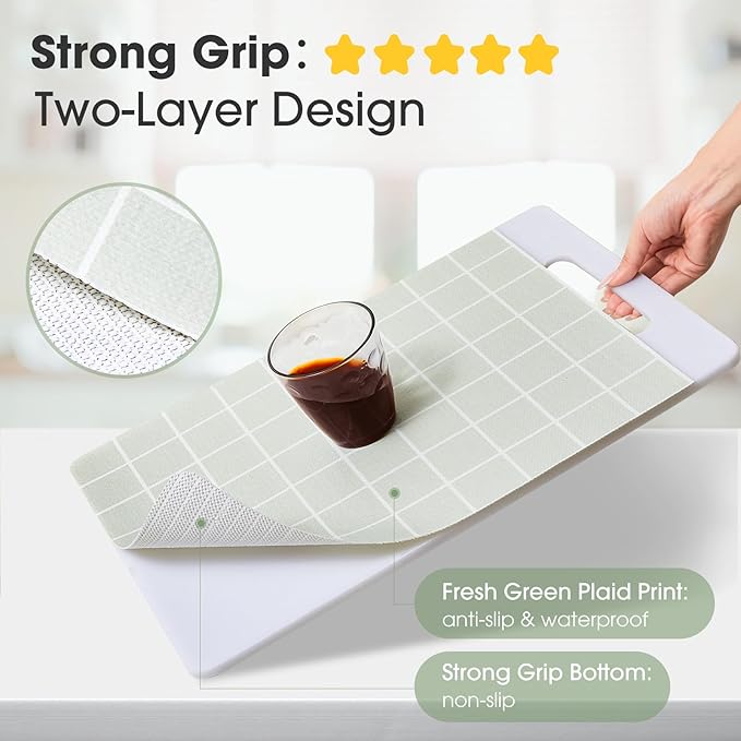 Beautysaid Shelf and Drawer Liner for Kitchen Cabinet, Non Adhesive Non Slip Shelf Paper Waterproof Washable Thickened for Dresser Pantry Shelve Bathroom Protector Liner(Light Green,23.6 in x 30 FT)
