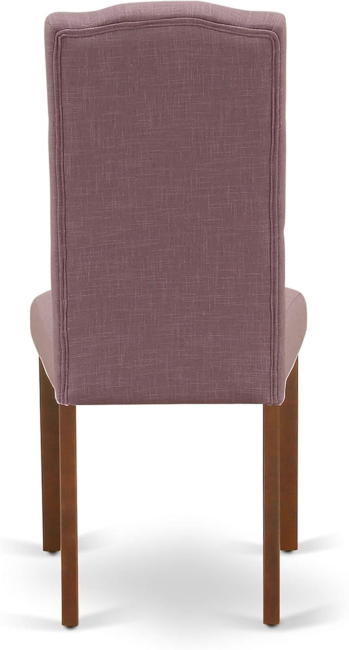 East West Furniture NOCE5-MAH-10 5 Piece Kitchen Table Set Includes a Rectangle Dining Room Table with Butterfly Leaf and 4 Dahlia Linen Fabric Upholstered Chairs, 32x54 Inch, Mahogany