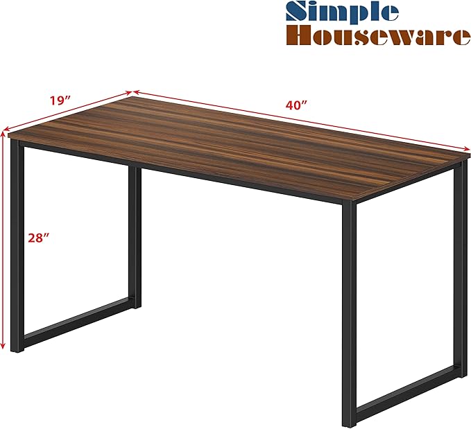 SHW Mission 40-Inch Home Office Computer Desk, Walnut