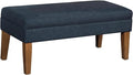 Homepop Home Decor | Upholstered Decorative Storage Ottoman Bench | Ottoman Bench with Storage for Living Room & Bedroom | Decorative Home Furniture, Navy Large