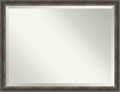 Amanti Art Brown Wall Mirror 34x44 Bark Rustic Char Narrow Rectangle Bathroom Mirror for Wall Decor Living Room, X-Large Rustic Farmhouse Frame, Hangs Horizonally and Vertically, Bathroom Decor