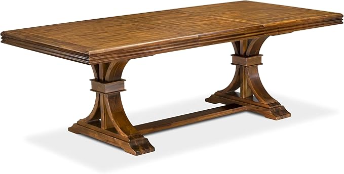 NEDA9-AWA-32 9-Piece Xtenczar Dining Table Set Includes a Rectangle Table and 8 Light Beige Polyester Fabric Dining Chairs, 44x100 Inch, Antique Walnut