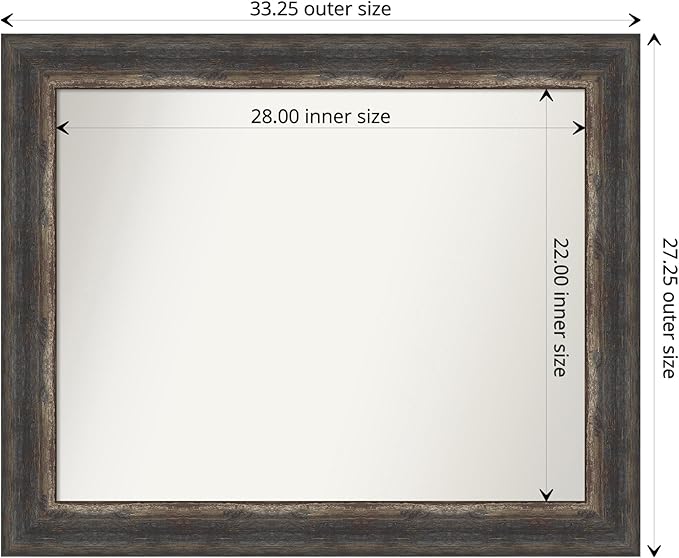 Amanti Art Bronze Bathroom Mirror for Over Sink, 30x36 Ballroom Bronze Rectangle Vanity Mirror, Large Traditional Frame, Hangs Horizonally and Vertically, Bathroom Wall Decor, Non-Beveled Edge