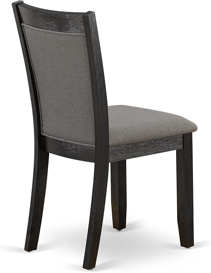 East West Furniture X677MZ650-7 7 Piece Kitchen Table & Chairs Set Consist of a Rectangle Dining Table with X-Legs and 6 Dark Gotham Grey Linen Fabric Parson Chairs, 40x72 Inch, Multi-Color