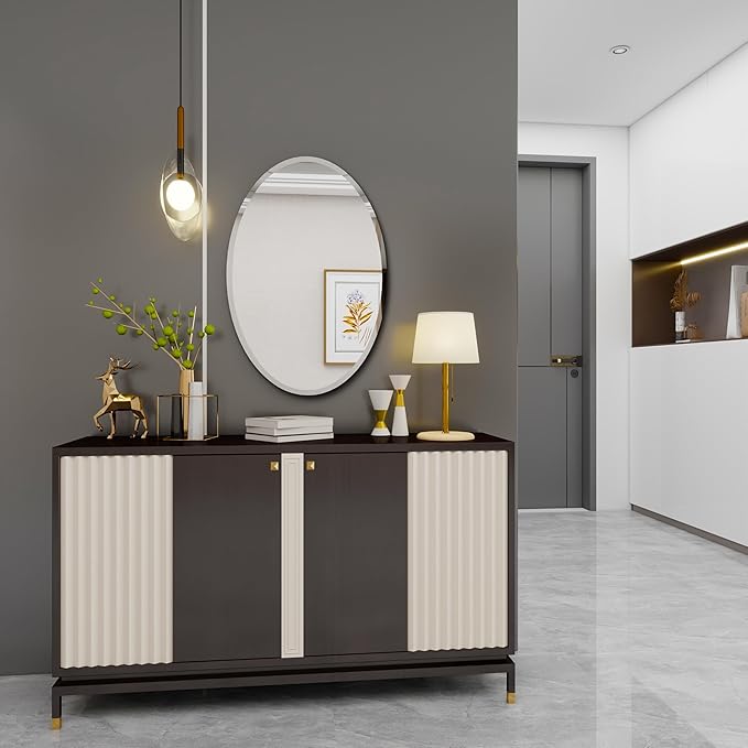 Oval Bathroom Mirror, 28X40 inch Oval Frameless Mirror, Frameless Mirrors for Bathroom,Beveled Bathroom Mirror.