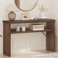 BON AUGURE Entryway Table, Console Table Behind Couch, Wood Sofa Tables with Shelf for Living Room, Farmhouse Entry Tables for Hallway Foyer (Rustic Oak, 47 Inches)