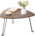 Folding Coffee Table for Living Room Small Wooden Folding Tables with Steel Legs Light Brown Triangle Coffee Table Mid Century Modern Floor Desk Low Table for Small Spaces Home Office