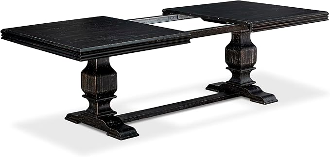 NKFO7-SBB-01-7-Piece Dining Set Consists of a Dining Table and 6 Cream Linen Fabric Kitchen Chairs & Black Legs with Button Tufted Back - Sand Blasting Black Finish.