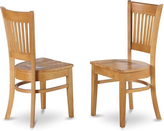East West Furniture DMVA5-OAK-W 5 Piece Modern Dining Table Set Includes a Round Wooden Table with Dropleaf and 4 Kitchen Dining Chairs, 42x42 Inch, Oak