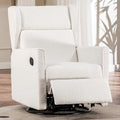 COMHOMA Nursery Rocking Chair Teddy Upholstered Swivel Rocker Recliner Manual Glider Reclining Chair for Living Room Bedroom Offices (Beige, 1 PCS)