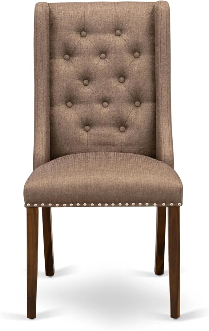 X12FO-008-18 - 13 Pieces Mid Century Dining Set includes an Extendable Rectangle Kitchen Table and 12 Dining Chairs, 39x120 Inch, Antique Walnut
