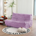 N&V Fireside Loveseat, Mid Century Armless Twin Size Floor Sofa, Soft Premium Corduroy Floor Lounge Chair, Foam Sofa Accent Chair for Living Room Bedroom and Office, Lavender, Full