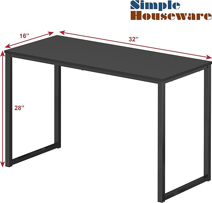 SHW Mission 32-Inch Home Office Computer Desk, Black