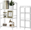 Crofy No Assembly Folding Bookshelf for Living Room, 3 Tier White Collapsible Book Shelf for Home Office, Portable Bookcase Storage Organizer