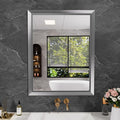 Amorho 28x36 Inch Bathroom Mirror Silver, Thick Metal Framed Wall Mirrors for Over Sink, Brushed Nickel Mirror Perfect for Bedroom, Living Room, Entryway, Rectangle (Horizontal/Vertical).