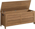 Storage Chest, 47.2” Large Toy Chest, Entryway Storage Trunk, Storage Bench with Safety Hinge, Entrance Bench for Living Room, Entrance, Bedroom, Honey Brown SCOR48901