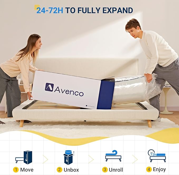 Avenco Twin Mattress 6 Inch, Memory Foam Twin Size Mattress in a Box for Comfort Sleep & Pressure Relief, CertiPUR-US Certified Twin Mattresses Medium Firm