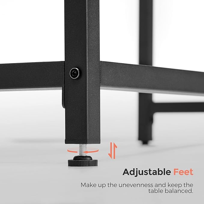 VASAGLE Computer Desk, Gaming Desk, Home Office Desk, for Small Spaces, 19.7 x 31.5 x 29.5 Inches, Industrial Style, Metal Frame, Rustic Brown and Black ULWD038B01
