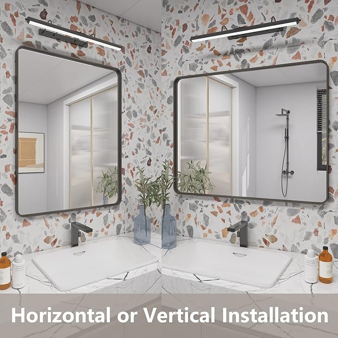 30x36 Bronze Bathroom Wall Mirror, Modern Brushed Metal Framed Mirror for Vanity, Modern Rounded Rectangle Mirror, Anti-Rust, Tempered Shatterproof (Horizontal/Vertical)