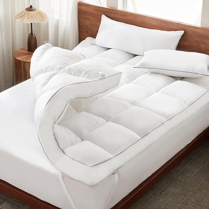 Decroom 5 Inch Memory Foam Mattress Topper Twin Size, Filled with Breathable Memory Foam Pillow Topper, Soft Fluffy Supportive Bed Mattress Pad for Back Pain Relief, 75x39x5 Inch
