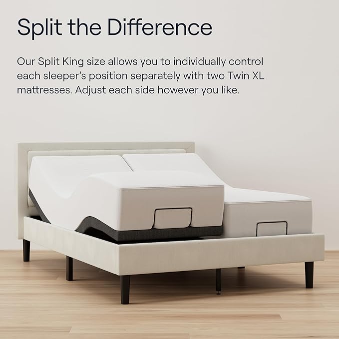 Nectar King Adjustable Base & 12” Mattress (New Version) - Head & Foot Incline - Medium Firm Memory Foam - Cooling Top Layer - 3 Massage Settings - 365-Night Mattress Trial & Forever Warranty