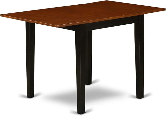 East West Furniture NDAN5-BCH-W 5 Piece Kitchen Table Set for 4 Includes a Rectangle Dining Room Table with Dropleaf and 4 Dining Chairs, 30x48 Inch, Black & Cherry