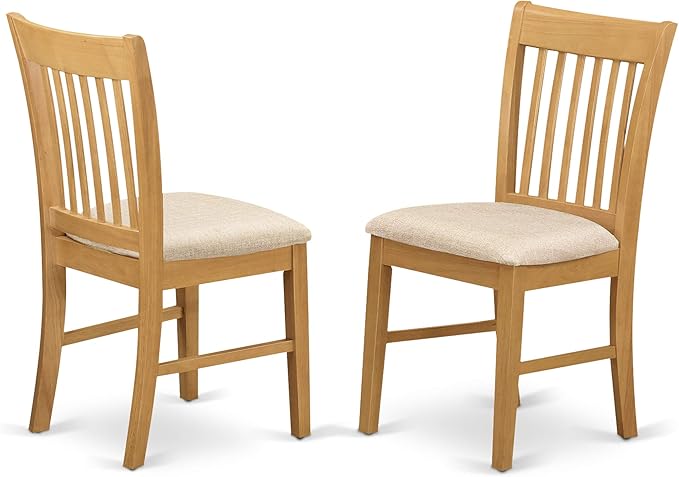 East West Furniture VANO9-OAK-C 9 Piece Dining Set Includes an Oval Dining Table with Butterfly Leaf and 8 Linen Fabric Kitchen Room Chairs, 40x76 Inch, Oak