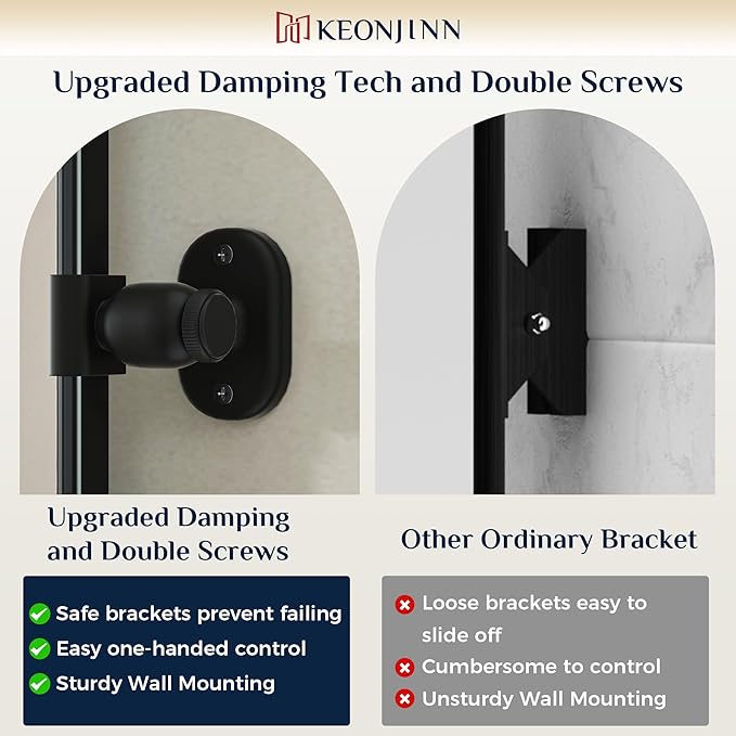 Keonjinn Black Pivot Mirror Bathrooms, 20x30 in Tilt Mirror Bathroom for Over Sink, Black Rounded Corner Farmhouse Pivot Rectangle Mirrors, Metal Framed Beveled Bathroom Mirrors (Horizontal/Vertical)