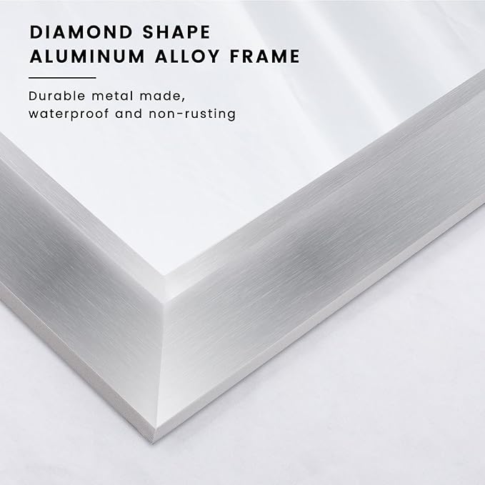 Amorho 72 X36 Inch Bathroom Mirror Silver, Thick Metal Framed Wall Mirrors for Over Sink, Brushed Nickel Mirror Perfect for Bedroom, Living Room, Entryway, Rectangle (Horizontal/Vertical).