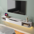 Floating TV Stand,94'' Wall Mounted TV Cabinet,Floating TV Console,Under TV Shelf with 1 Door and 2 Cabinets for TVs up to 90''(White)