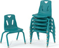 Berries Jonti-Craft 8126JC6005 Stacking Chairs with Powder-Coated Legs, 16" Height, Teal, Pack of 6