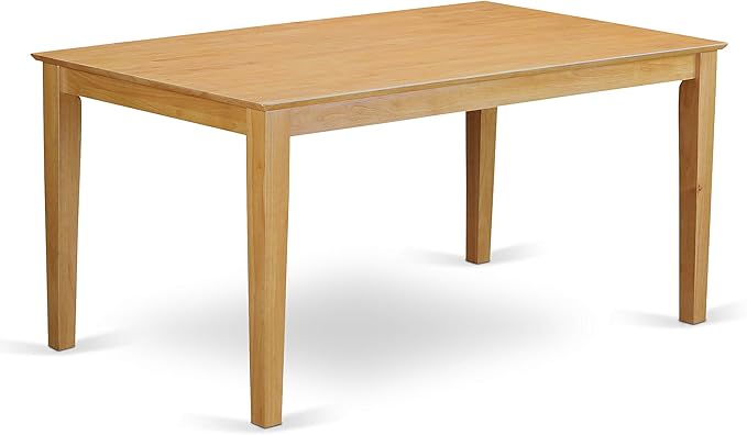 East West Furniture CAAB5-OAK-04 5 Piece Dining Table Set for 4 Includes a Rectangle Kitchen Table and 4 Light Tan Linen Fabric Parson Dining Chairs, 36x60 Inch, Oak