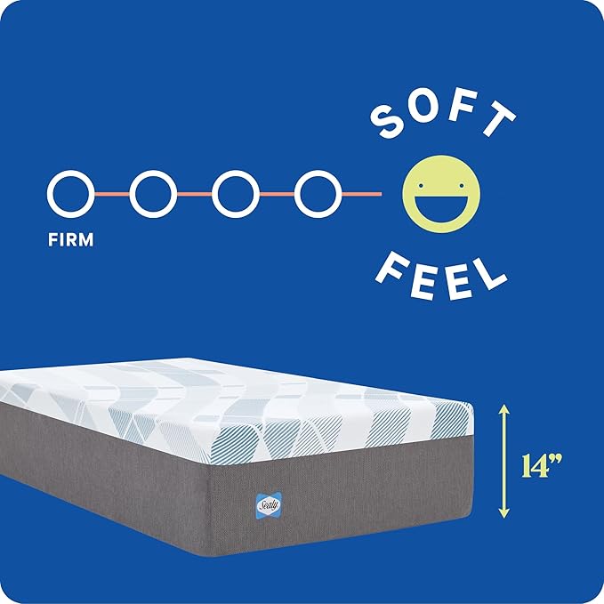 Sealy Dreamlife 14” Hybrid Mattress-in-a-Box, Twin XL, SealyComfort Gel Memory Foam, SealyResponsive Encased Coils, Machine Washable Cover