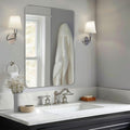 ANDY STAR Chrome Mirror for Bathroom, 30x36 Metal Frame Wall Mirror with Rounded Corner, Modern Rectangle Bathroom Vanity Mirror with Polish Finish…