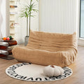 N&V Fireside Loveseat, Mid Century Armless Twin Size Floor Sofa, Soft Premium Corduroy Floor Lounge Chair, Foam Sofa Accent Chair for Living Room Bedroom and Office (Beige)