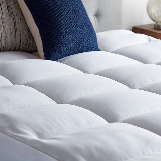 LUCID 4 Inch Down Alternative and Gel Memory Foam Mattress Three Toppers in One-Hypoallergenic, Twin, White