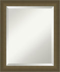 Amanti Art Bronze Bathroom Mirror for Over Sink, 24x20 Blaine Light Bronze Narrow Rectangle Vanity Mirror, Small Modern Contemporary Frame, Hangs Horizonally and Vertically, Bathroom Wall Decor