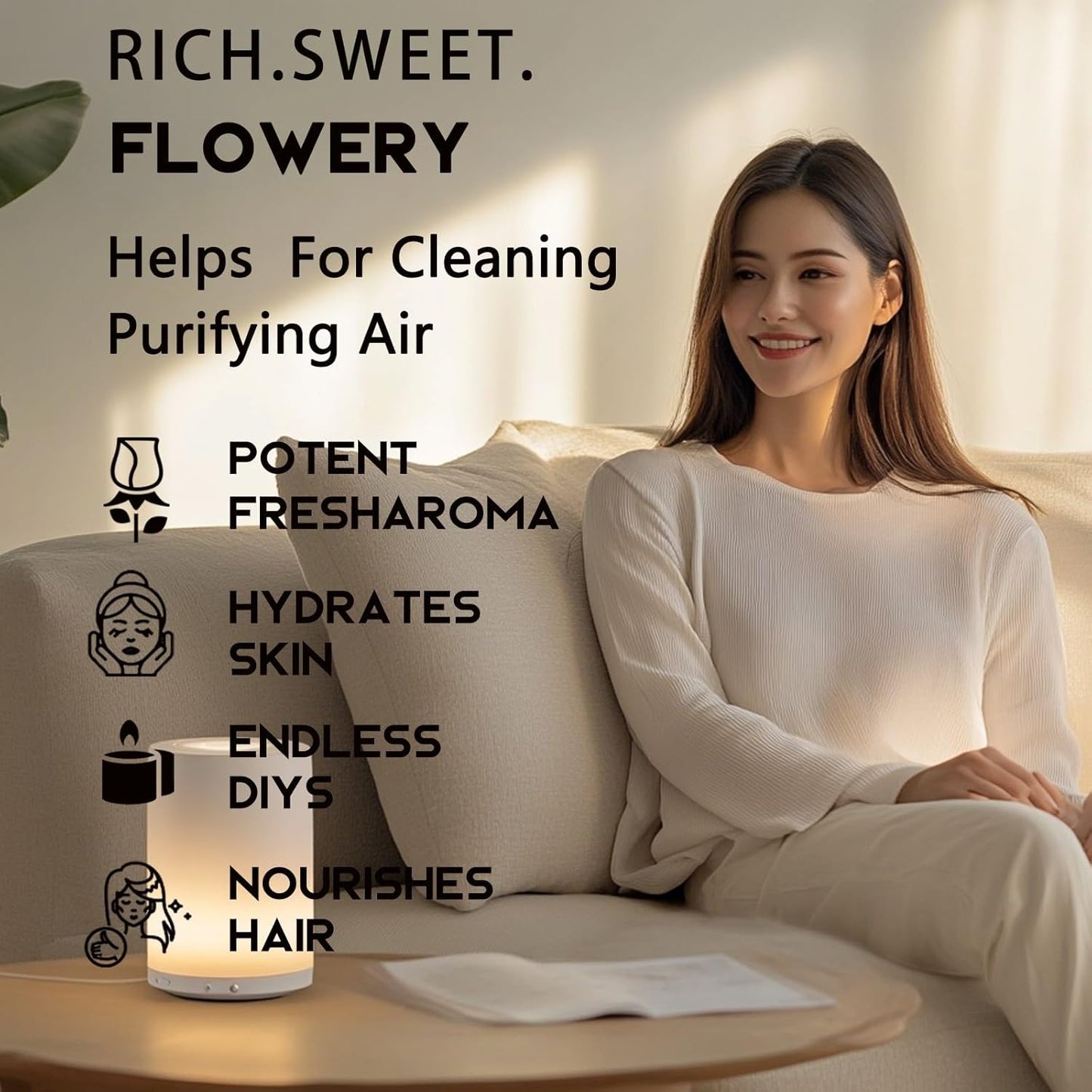 Sandalwood Fragrance Oil-Sandalwood Essential Oil 4.33oz (130ml)-100% Pure Natural Scent for Diffusers, Candles, Soap Making & Aromatherapy-Relaxing Home & Gift Essential Oil for Bath, Massage