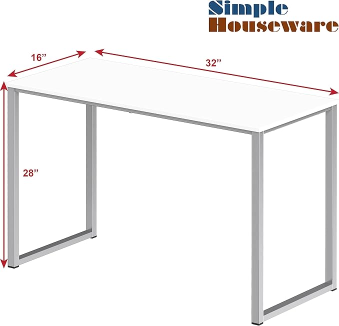 SHW Mission 32-Inch Home Office Computer Desk, White