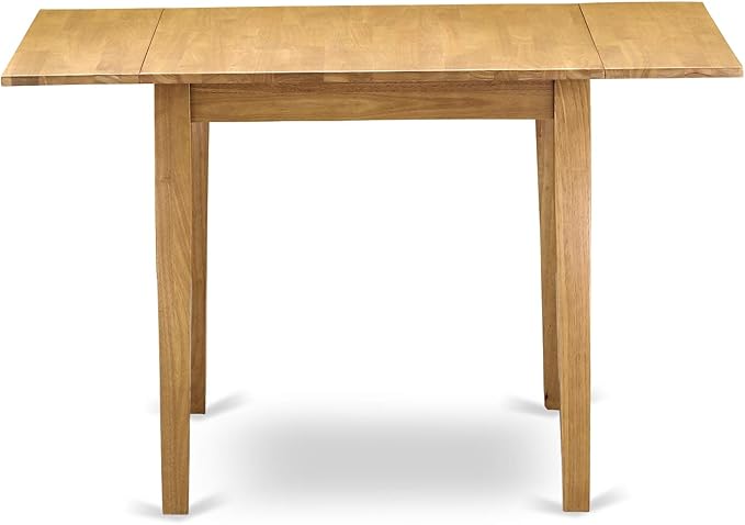 East West Furniture NDAN5-OAK-W 5 Piece Dining Table Set for 4 Includes a Rectangle Kitchen Table with Dropleaf and 4 Dining Room Chairs, 30x48 Inch, Oak